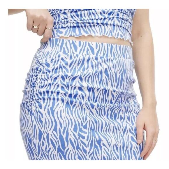 DVF Diane Von Furstenberg Target Women's A-Line Sea Twig Blue Skirt Size L Large - Picture 12 of 14